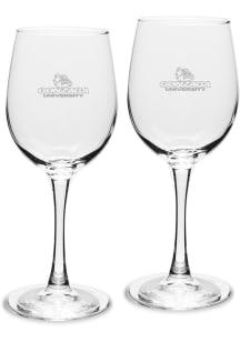 Gonzaga Bulldogs Hand Etched Crystal Set of 2 12oz Wine Glass