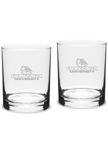 Gonzaga Bulldogs Hand Etched Crystal Set of 2 14oz Double Old Fashioned Rock Glass