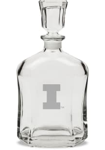 Illinois Fighting Illini Hand Etched Crystal Whiskey 23.75oz Decanter