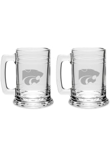 K-State Wildcats Hand Etched Crystal Set of 2 15oz Colonial Tankard Stein