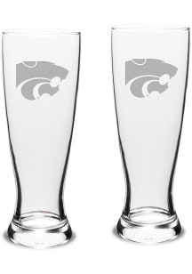 K-State Wildcats Hand Etched Crystal Set of 2 23oz Pilsner Glass