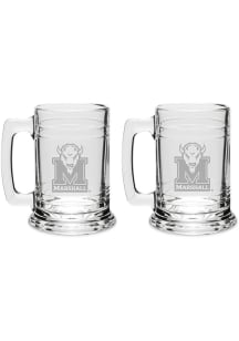 Marshall Thundering Herd Hand Etched Crystal Set of 2 15oz Colonial Tankard Stein