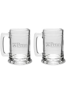 Pennsylvania Quakers Hand Etched Crystal Set of 2 15oz Colonial Tankard Stein