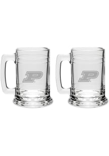 Purdue Boilermakers Hand Etched Crystal Set of 2 15oz Colonial Tankard Stein
