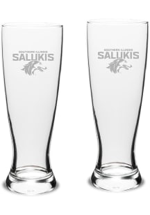 Southern Illinois Salukis Hand Etched Crystal Set of 2 23oz Pilsner Glass