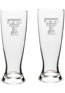 Texas Tech Red Raiders Hand Etched Crystal Set of 2 23oz Pilsner Glass