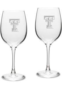 Texas Tech Red Raiders Hand Etched Crystal Set of 2 16oz Wine Glass
