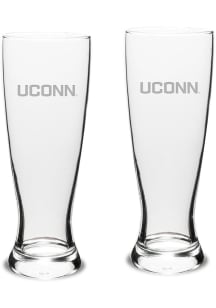 UConn Huskies Hand Etched Crystal Set of 2 23oz Pilsner Glass