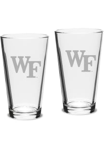 Wake Forest Demon Deacons Hand Etched Crystal Set of 2 16oz Pub Pint Glass