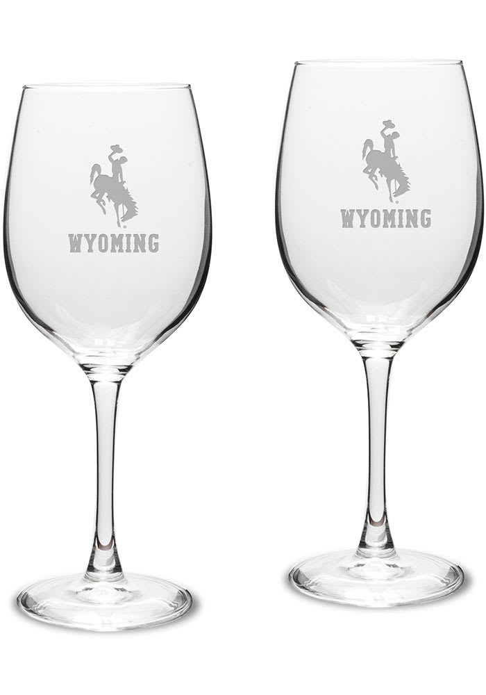 University of Wyoming Etched Wine glasses - stemless - Shop Wyoming