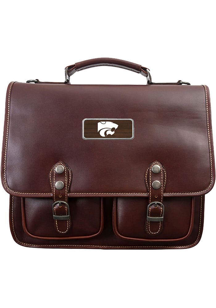 K-State Wildcats Brown Outback Leather Sabino Briefcase Tote