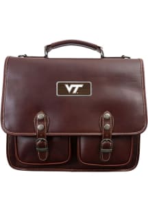 Virginia Tech Hokies Brown Outback Leather Sabino Briefcase Tote