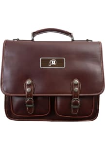 Utah Utes Brown Outback Leather Sabino Briefcase Tote