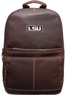 Jardine Associates LSU Tigers Brown Outback Leather Kannah Canyon Backpack