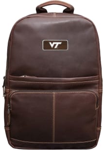 Jardine Associates Virginia Tech Hokies Brown Outback Leather Kannah Canyon Backpack