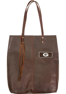 Georgia Bulldogs Brown Outback Leather Mee Canyon Tote Tote