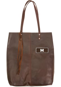Michigan Wolverines Brown Outback Leather Mee Canyon Tote Tote