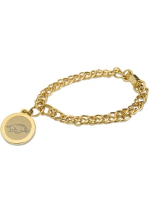 Jardine Associates Arkansas Razorbacks Gold Charm Womens Bracelet