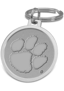 Clemson Tigers Silver Medallion Keychain