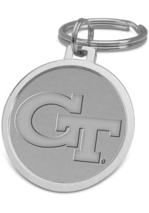 GA Tech Yellow Jackets Silver Medallion Keychain