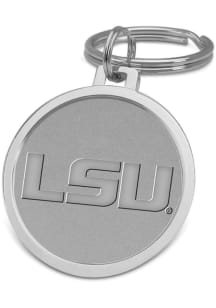 LSU Tigers Silver Medallion Keychain