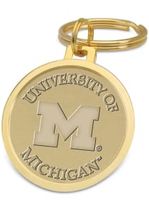 Michigan Wolverines Gold Medallion Keychain