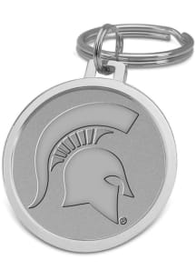 Michigan State Spartans Silver Medallion Keychain