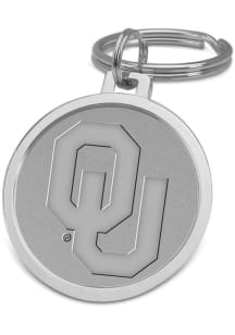 Oklahoma Sooners Silver Medallion Keychain