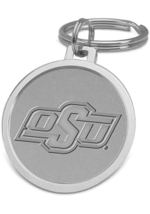 Oklahoma State Cowboys Silver Medallion Keychain