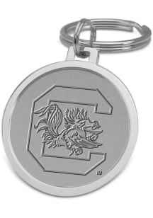 South Carolina Gamecocks Silver Medallion Keychain