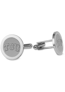 TCU Horned Frogs Silver Mens Cufflinks
