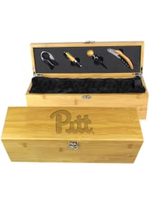 Pitt Panthers Campus Crystal Bamboo Gift Box Wine Accessory