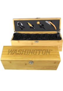 Washington Huskies Campus Crystal Bamboo Gift Box Wine Accessory