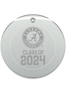 Alabama Crimson Tide Class of 2024 Hand Etched Crystal Circle Ornament