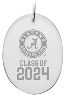 Alabama Crimson Tide Class of 2024 Hand Etched Crystal Oval Ornament