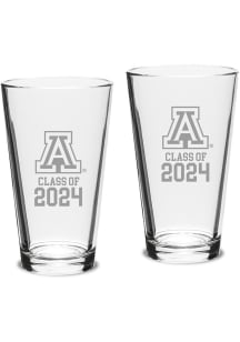 Arizona Wildcats Class of 2024 Hand Etched Crystal 2 Piece Pint Glass
