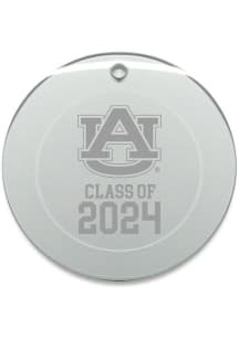 Auburn Tigers Class of 2024 Hand Etched Crystal Circle Ornament