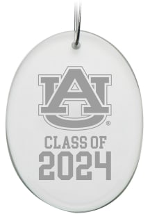 Auburn Tigers Class of 2024 Hand Etched Crystal Oval Ornament