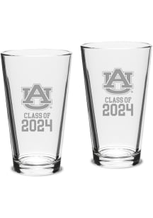 Auburn Tigers Class of 2024 Hand Etched Crystal 2 Piece Pint Glass