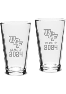 UCF Knights Class of 2024 Hand Etched Crystal 2 Piece Pint Glass