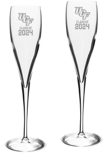 UCF Knights Class of 2024 Hand Etched 2Pc Set Toasting Wine Glass