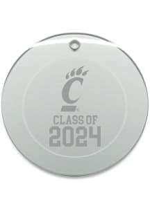 Cincinnati Bearcats Class of 2024 Hand Etched Crystal Circle Ornament