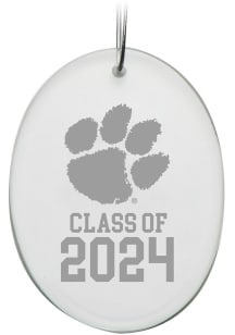 Clemson Tigers Class of 2024 Hand Etched Crystal Oval Ornament