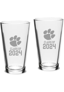 Clemson Tigers Class of 2024 Hand Etched Crystal 2 Piece Pint Glass