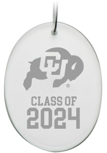 Colorado Buffaloes Class of 2024 Hand Etched Crystal Oval Ornament