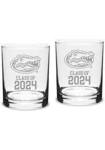 Florida Gators Class of 2024 Hand Etched Crystal 2 Piece Rock Glass