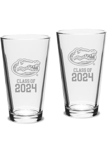 Florida Gators Class of 2024 Hand Etched Crystal 2 Piece Pint Glass