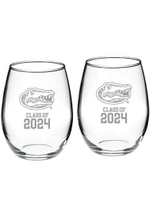 Florida State Seminoles Class of 2024 Hand Etched Crystal 2 Piece Stemless Wine Glass