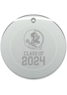 Florida State Seminoles Class of 2024 Hand Etched Crystal Circle Ornament