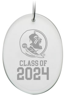 Florida State Seminoles Class of 2024 Hand Etched Crystal Oval Ornament